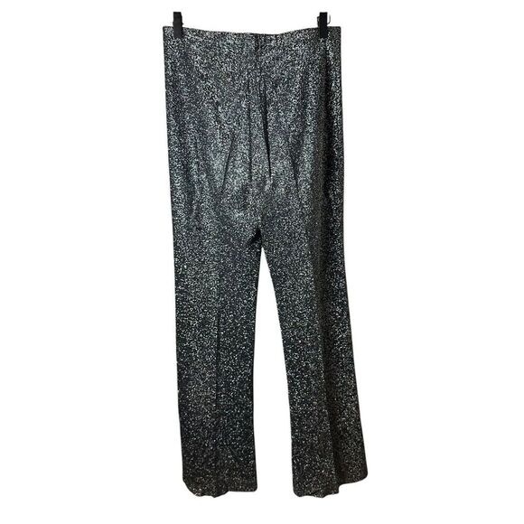 Vintage 70s Three Flaggs Disco Metallic Flare Pull On Stretchy Pants Sz Medium - Picture 3 of 6